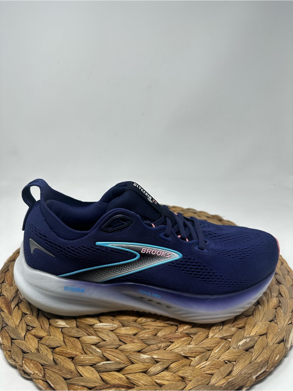 BROOKS Glycerin 22 Running Shoe Blue Ribbon Peacoat Dianthus Size 9 Women's